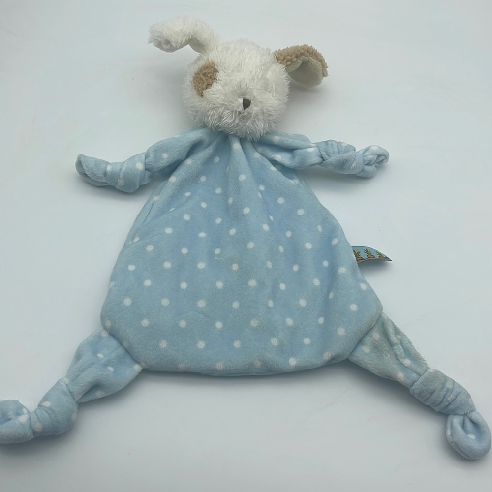 Bunnies By The Bay Lovey Dog Puppy Security Toy Knots Blue Polka Dots